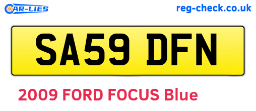 SA59DFN are the vehicle registration plates.