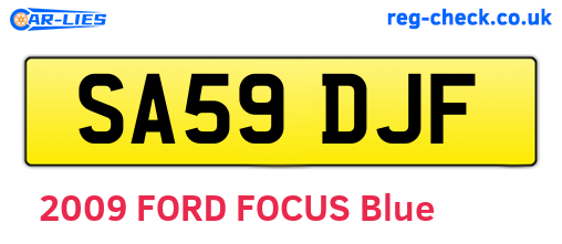 SA59DJF are the vehicle registration plates.