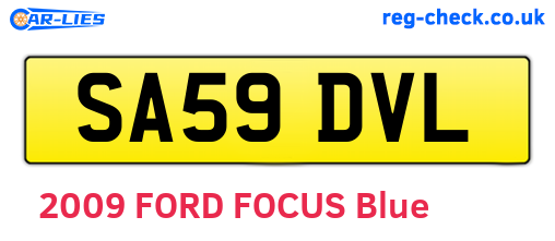 SA59DVL are the vehicle registration plates.