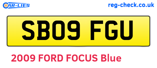 SB09FGU are the vehicle registration plates.