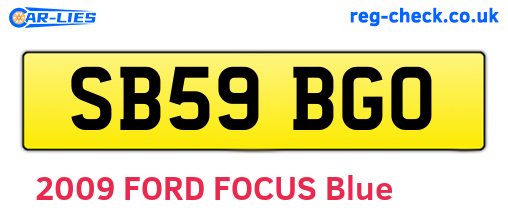 SB59BGO are the vehicle registration plates.
