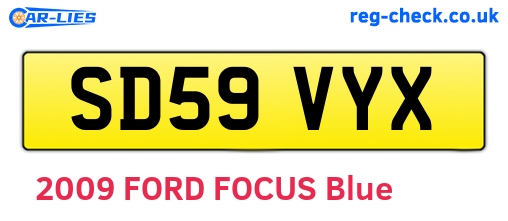 SD59VYX are the vehicle registration plates.