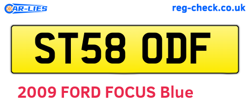 ST58ODF are the vehicle registration plates.