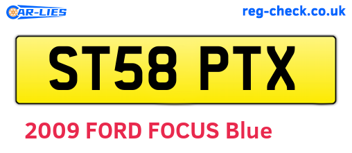 ST58PTX are the vehicle registration plates.