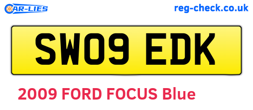 SW09EDK are the vehicle registration plates.