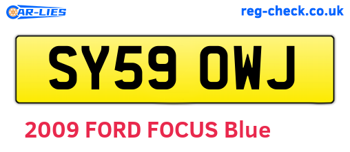 SY59OWJ are the vehicle registration plates.
