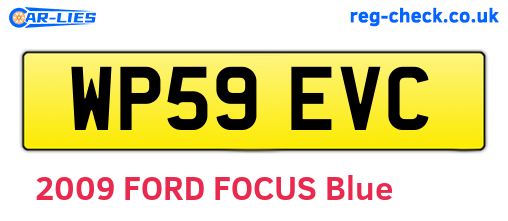 WP59EVC are the vehicle registration plates.