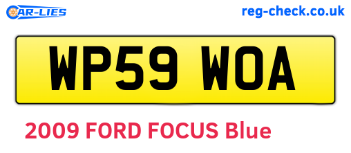 WP59WOA are the vehicle registration plates.