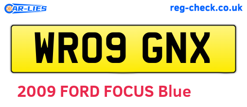 WR09GNX are the vehicle registration plates.