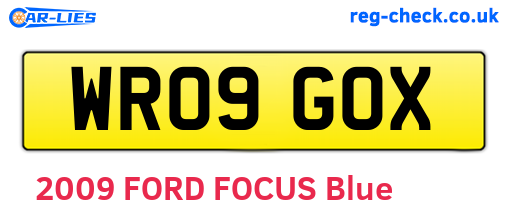 WR09GOX are the vehicle registration plates.