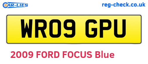 WR09GPU are the vehicle registration plates.
