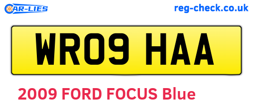 WR09HAA are the vehicle registration plates.