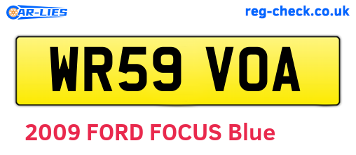 WR59VOA are the vehicle registration plates.