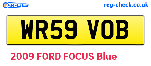 WR59VOB are the vehicle registration plates.