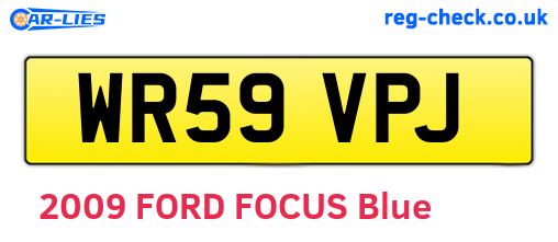 WR59VPJ are the vehicle registration plates.