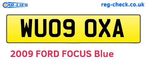 WU09OXA are the vehicle registration plates.