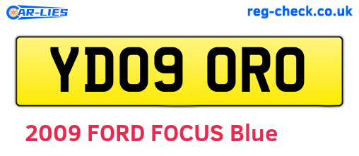 YD09ORO are the vehicle registration plates.
