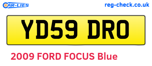YD59DRO are the vehicle registration plates.