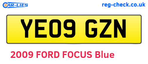 YE09GZN are the vehicle registration plates.