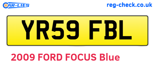 YR59FBL are the vehicle registration plates.