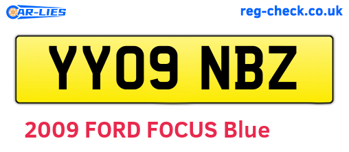YY09NBZ are the vehicle registration plates.