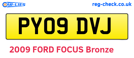 PY09DVJ are the vehicle registration plates.