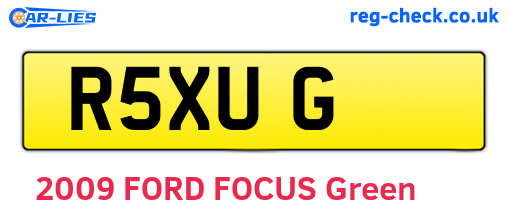 R5XUG are the vehicle registration plates.