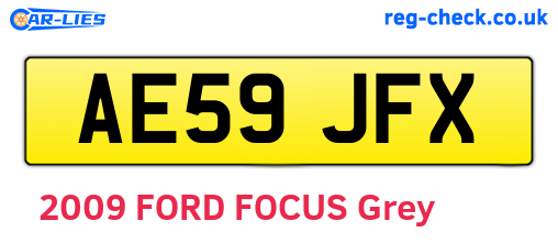AE59JFX are the vehicle registration plates.