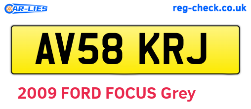 AV58KRJ are the vehicle registration plates.