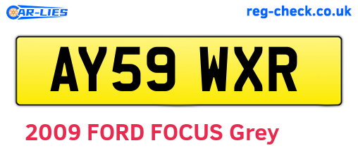 AY59WXR are the vehicle registration plates.