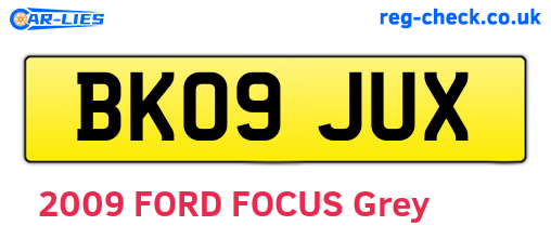 BK09JUX are the vehicle registration plates.