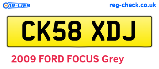 CK58XDJ are the vehicle registration plates.