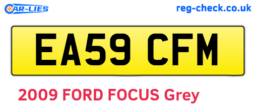 EA59CFM are the vehicle registration plates.