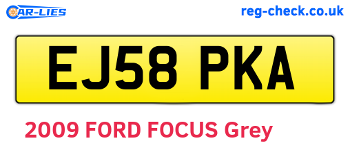 EJ58PKA are the vehicle registration plates.