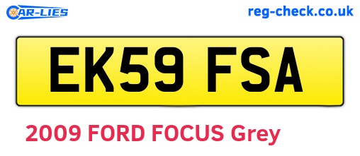 EK59FSA are the vehicle registration plates.