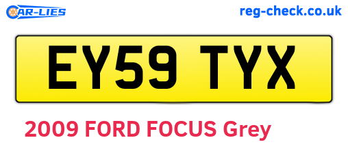 EY59TYX are the vehicle registration plates.