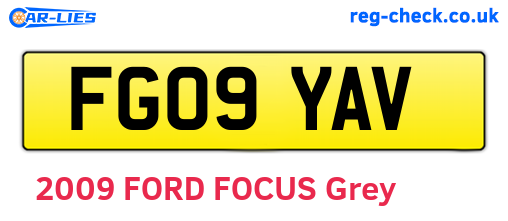 FG09YAV are the vehicle registration plates.
