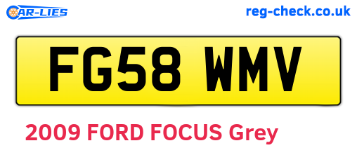 FG58WMV are the vehicle registration plates.
