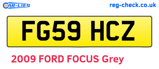 FG59HCZ are the vehicle registration plates.
