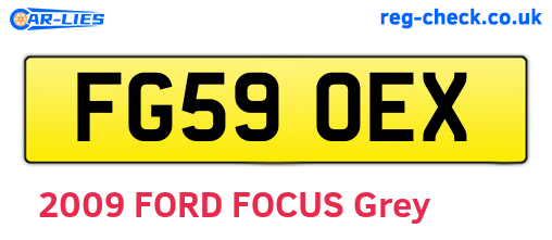 FG59OEX are the vehicle registration plates.