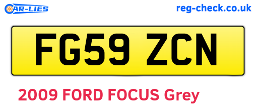 FG59ZCN are the vehicle registration plates.