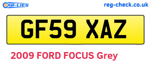 GF59XAZ are the vehicle registration plates.