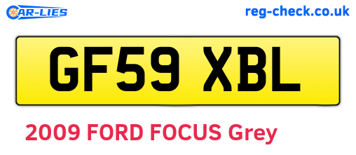 GF59XBL are the vehicle registration plates.