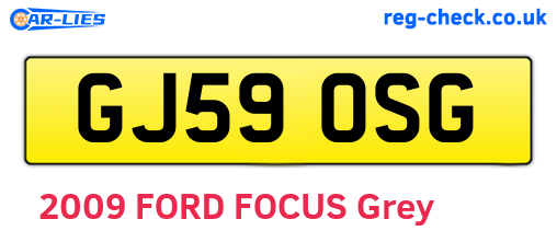 GJ59OSG are the vehicle registration plates.