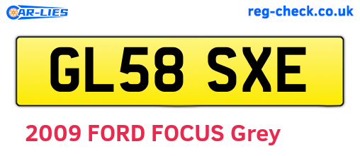 GL58SXE are the vehicle registration plates.