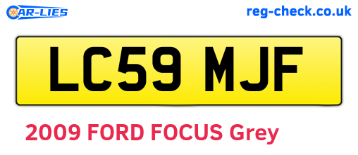 LC59MJF are the vehicle registration plates.
