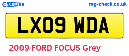 LX09WDA are the vehicle registration plates.