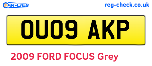 OU09AKP are the vehicle registration plates.