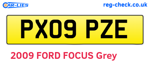 PX09PZE are the vehicle registration plates.