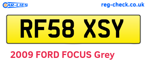 RF58XSY are the vehicle registration plates.
